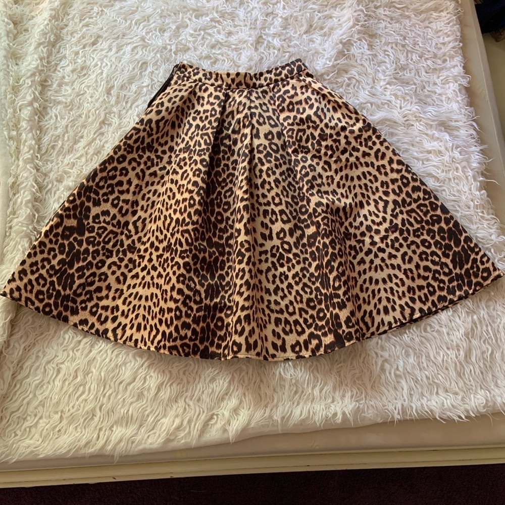 Cheetah midi circle skirt